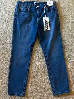 Womens Skinny Jeans by RIO - Dark Blue Denim